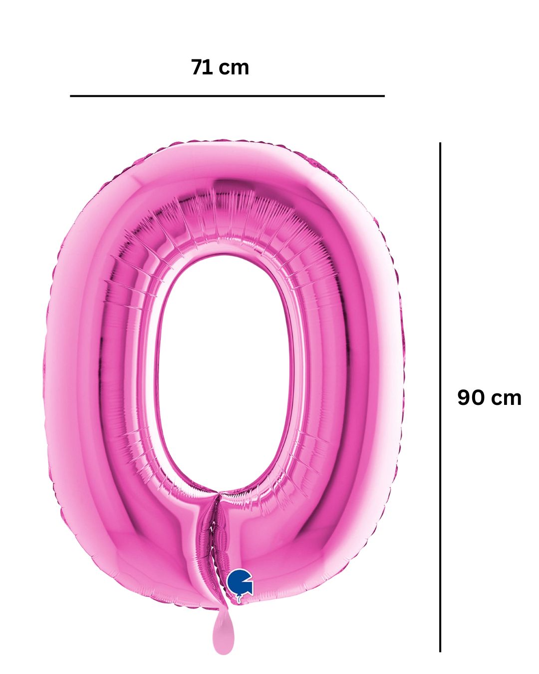 Ballon XXL - Zahl 0 - Pink - 71x90cm