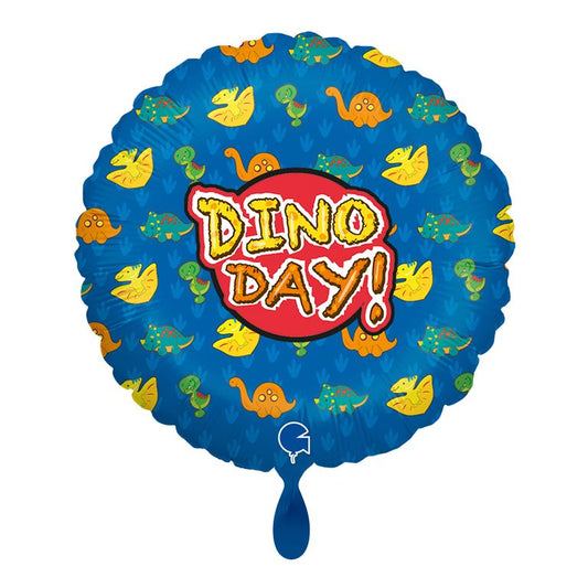 Ballon_rund_Dinoday_blau_Dinosaurier_Kindergeburtstag_Luftballon