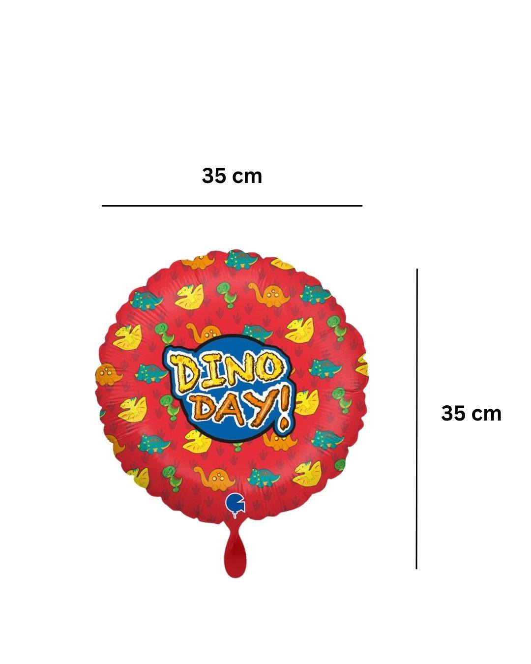 Ballon_rund_Dinoday_rot_Dinosaurier_Kindergeburtstag