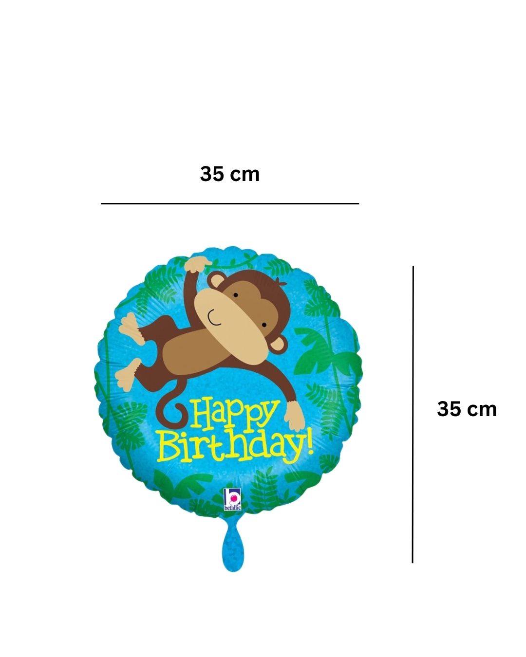 Ballon_rund_Dschungel_Affe_Happy_Birthday_Groesse_35x35cmcm_Geburtstag