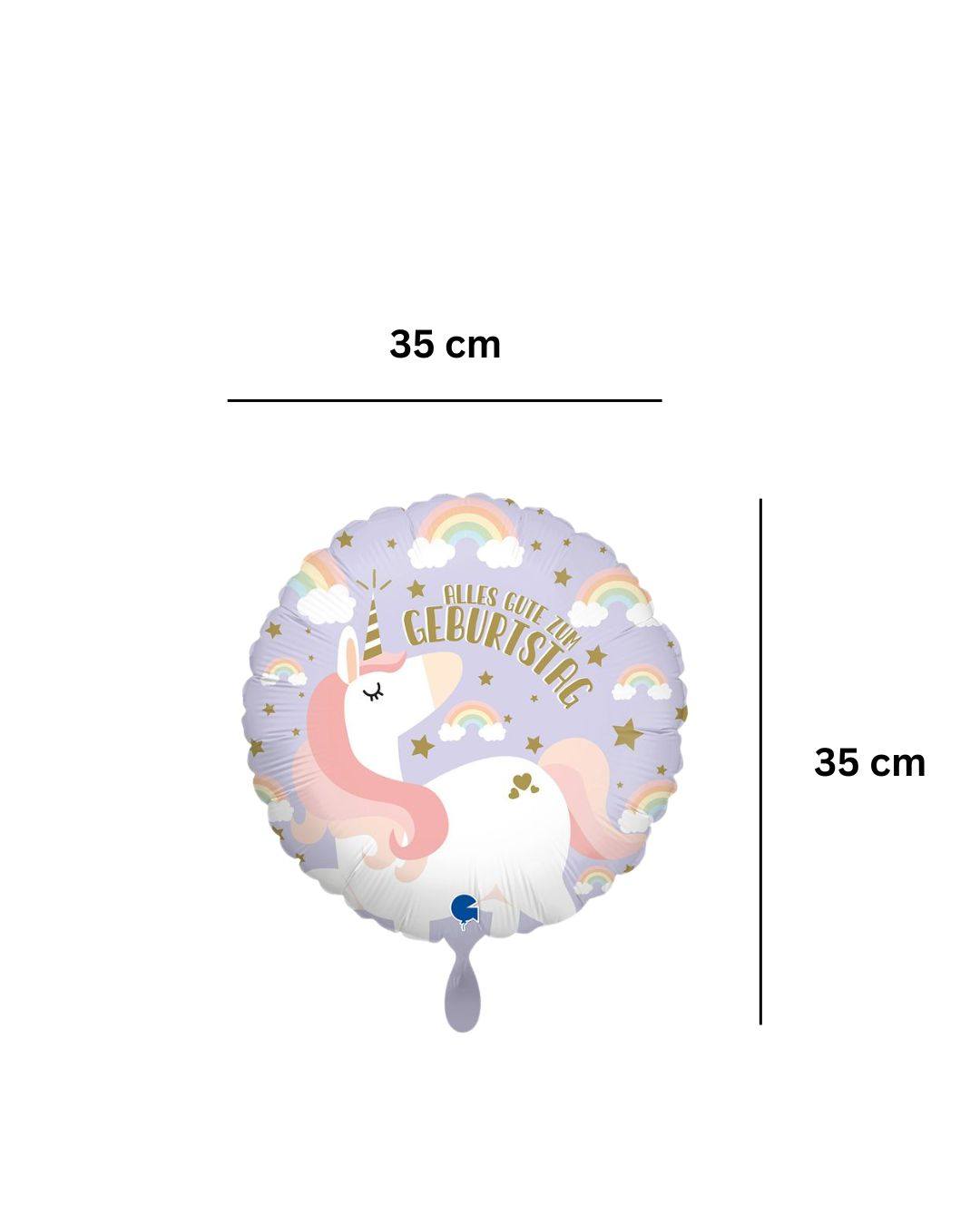 Ballon_rund_Einhorn_Groesse_35x35cm_Dekoration_Unicorn_Kindergeburtstag