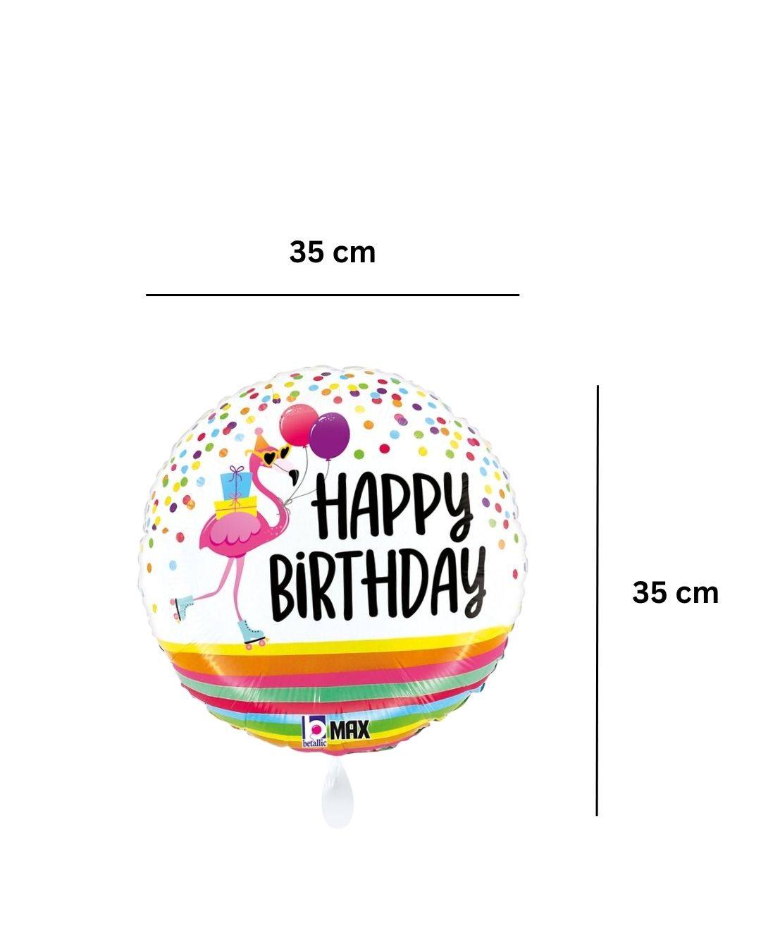 Ballon - Happy Birthday Flamingo - 35x35 cm