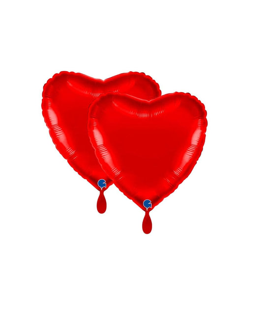 2 Stk. Herzballons - Rot - ca. 36x36 cm