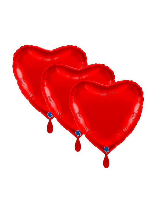 3 Stk. Herzballons - Rot - ca. 36x36 cm