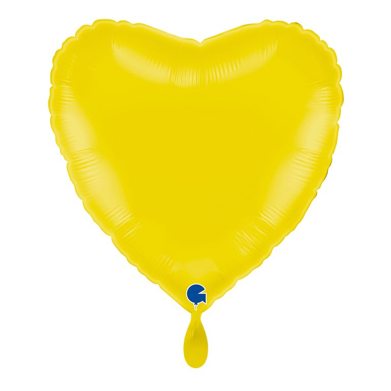 Herzballon_gelb_36x36cm_Heart_Yellow_Folienballon