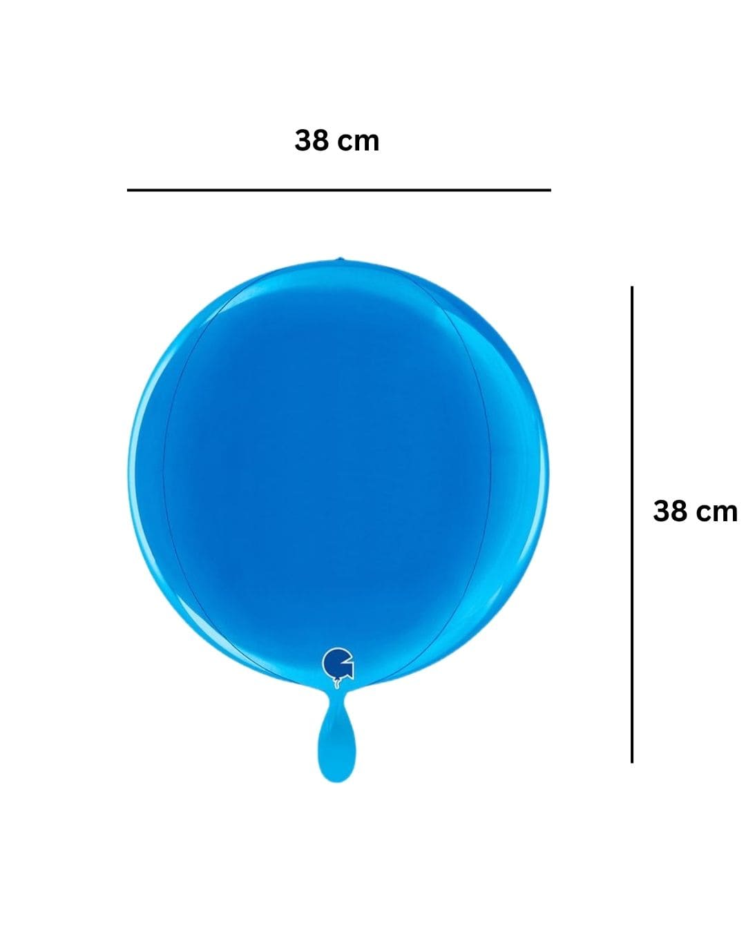 Kugelballon_blau_38x38x38cm_Globus_4D_Folienballon