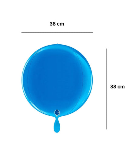 Kugelballon_blau_38x38x38cm_Globus_4D_Folienballon