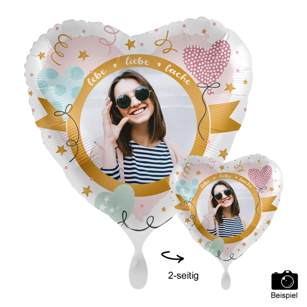 Personalisierter_Foto_Ballon_Herz_mit_eurem_Lieblingsbild_schriftzug_lebe-liebe-lache_Durchmesser_ca.43_cm