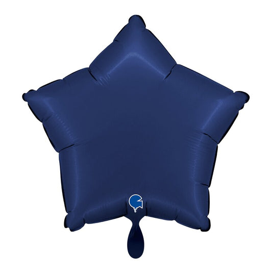 Sternballon - Satin Blau - ca. 42x40cm