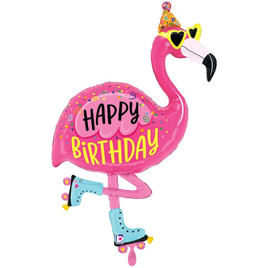 XXL Ballon - Happy Birthday Flamingo - 65x105 cm