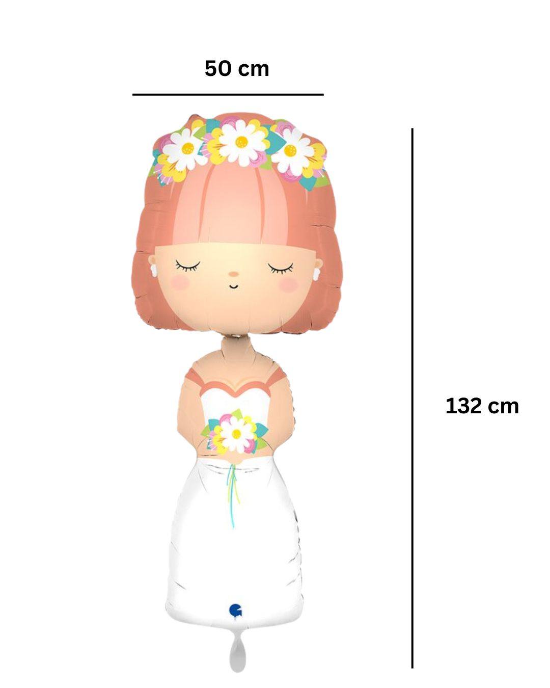 XXL_Ballon_Braut_mit_Brautstrauss_Groesse_50x132cm_Hochzeit_JGA