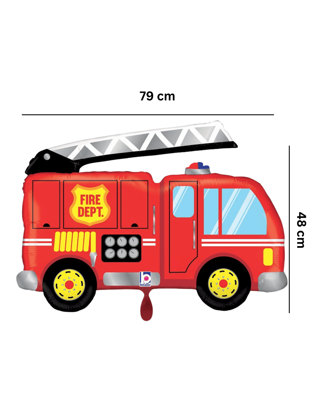 XXL Ballon_Feuerwehrauto_Größe_79x48 cm__Kindergeburtstag