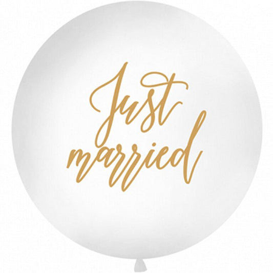 XXL_Ballon_Schriftzug_gold_Just_Married_Hochzeit_Groesse_Druchmesser_ca.1m_Dekoration_Hochzeit