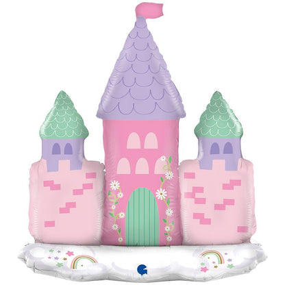 XXL_Ballon_Standup-Airfilled_magisches-Schloss_Groesse_66x74x23cm_Einhoerner_Feen_Kindergeburtstag