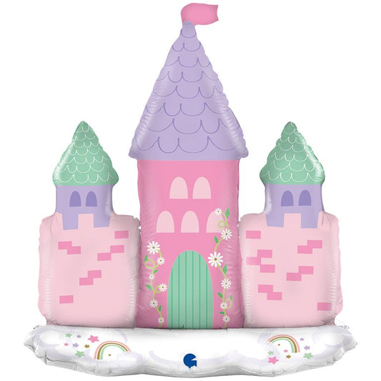 XXL_Ballon_Standup-Airfilled_magisches-Schloss_Groesse_66x74x23cm_Einhoerner_Feen_Kindergeburtstag