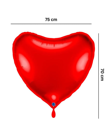 XXL Herzballon - Rot - ca. 75x70 cm