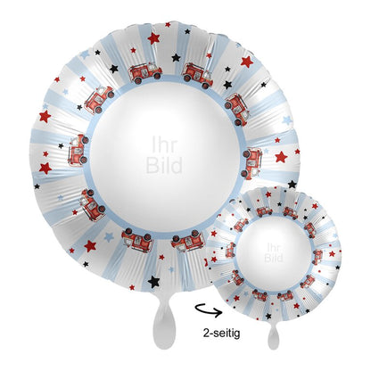 ohne_Motiv_Foto_Ballon_personalierbar_rund_mit_Feuerwehrautos_Groesse_43cm_Kindergeburtstag